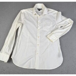 John Varvatos USA Luxe Shirt Men M White Long Sleeve Button Up Stretch Designer